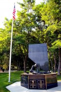 Law Enforcement Officers Memorial With Flag in Carson City, NV